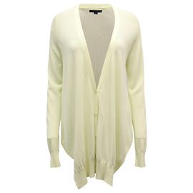 Alexander Wang Asymmetrischer Cardigan mit Knopfleiste aus hellgrüner Baumwolle Grün