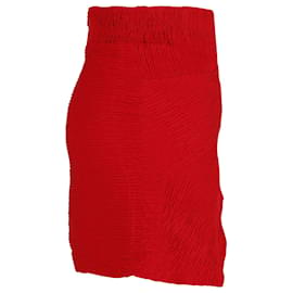 Maje-Maje Mini Jupe Texturée en Viscose Rouge-Rouge