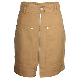 Isabel Marant Etoile Jupe Utilitaire A-line en Lin Marron Marron