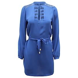 Diane Von Furstenberg-Vestido corto túnica de seda azul Florina de Diane von Furstenberg-Azul