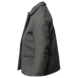 Marni-Marni Kurze Jacke mit Hahnentrittmuster aus schwarzer Wolle-Andere