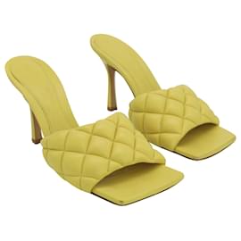 Bottega Veneta-Bottega Veneta Quilted Padded Mule in Yellow Leather-Yellow
