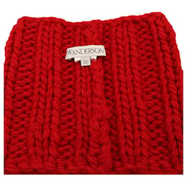 JW Anderson-JW Anderson Knitted Snood Scarf in Red Wool-Red,Other