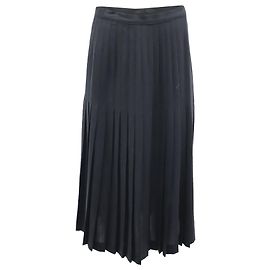 Falda midi plisada Escada de lana negra Negro