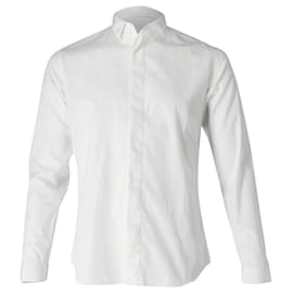 Dior-Dior Hemd mit Fransenkragen und Knopfleiste vorne aus weißer Baumwolle-Weiß