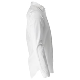Dior-Camisa de algodón blanco con detalle de flecos en el cuello y botones en la parte delantera de Dior-Blanco