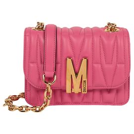 Moschino bolsa transversal acolchoada com logotipo M Rosa