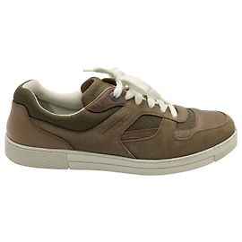 Salvatore Ferragamo Baskets Bicolores en Daim Marron Marron