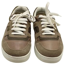 Salvatore Ferragamo-Sneakers bicolore Salvatore Ferragamo in camoscio marrone-Marrone