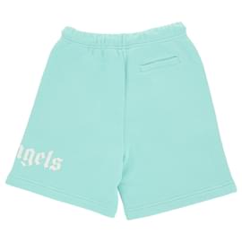 Palm Angels-Palm Angels Logo Drawstring Shorts-Blue