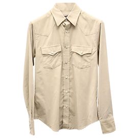 Camisa de veludo Tom Ford Western em algodão bege Bege