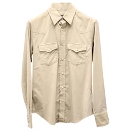 Tom Ford-Tom Ford Corduroy Western Shirt in Beige Cotton-Beige