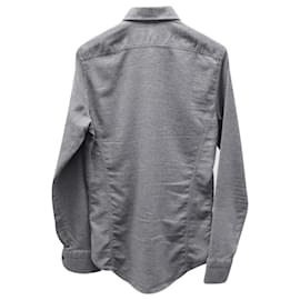 Tom Ford-Tom Ford Button-Down Long Sleeve Shirt in Grey Cotton-Grey