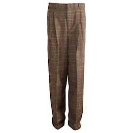 Polo Ralph Lauren-Polo Ralph Lauren Pantalon droit à carreaux en laine marron-Autre
