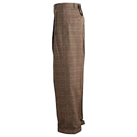 Polo Ralph Lauren-Polo Ralph Lauren Pantalon droit à carreaux en laine marron-Autre
