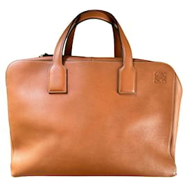 Loewe-Goya Weekend leather bag in Tan color-Caramel