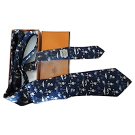Hermès Blue Silk Tie Blue