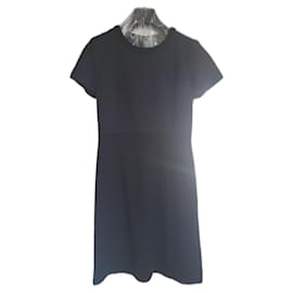 Chanel-Magnifique robe en tweed et coton Chanel-Bleu foncé