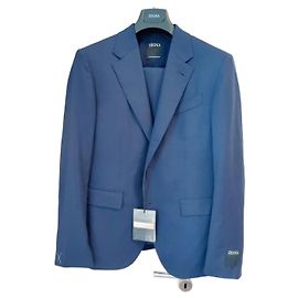 Ermenegildo Zegna Woolblend dress 15milmil15 WITH MICRO NAVY BLUE PATTERN Blue