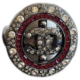 Chanel Ring 52 Rot Anthrazitgrau