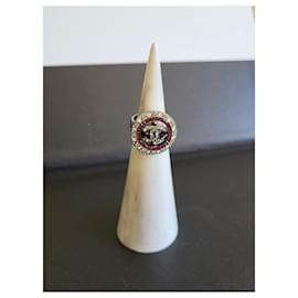 Chanel-Chanel ring 52-Rosso,Grigio antracite