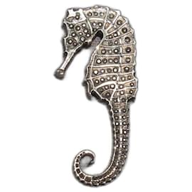 Saint Laurent-broche Cavalo Marinho Saint Laurent / Broche-Hardware prateado