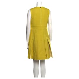 Diane Von Furstenberg-DvF Jackie Novelty Boucle Tweed Dress-Yellow,Mustard