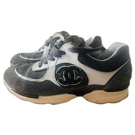Chanel Boy Sneaker Dunkelgrau Stoff Anthrazitgrau