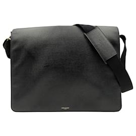 Yves Saint Laurent-Saint Laurent business shoulder bag in black leather-Black