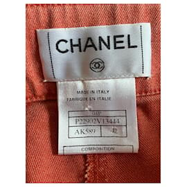 Chanel-Calças de corte reto-Vermelho