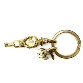 Chanel-*Chanel Vintage Mademoiselle Gold Schlüsselanhänger-Gold hardware