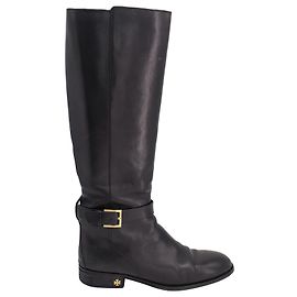 Tory Burch Brooke Tall Boots in Black Leather Black