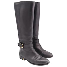 Tory Burch-Tory Burch Brooke Tall Boots in Black Leather-Black