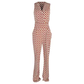 Diane Von Furstenberg-Diane Von Furstenberg Sleeveless Printed Jumpsuit in Multicolor Silk -Other