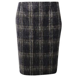 Falda a cuadros hasta la rodilla de Max Mara en mohair gris Gris
