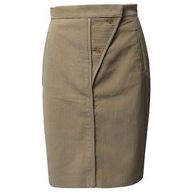 Falda lápiz geométrica Max Mara en pana de algodón beige Beige
