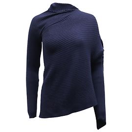 Marques Almeida Drapierter asymmetrischer Pullover aus marineblauer Wolle Blau Marineblau