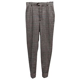 Isabel Marant High Rise Checked Pants in Beige Polyester Other