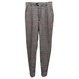 Isabel Marant-Isabel Marant High Rise Checked Pants in Beige Polyester-Other