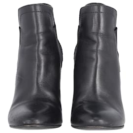 Casadei-Casadei Block Heel Ankle Boots in Black Leather -Black