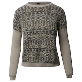 Max Mara-Max Mara Weekend Printed Crewneck Sweater in Beige Acrylic-Beige