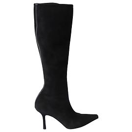 Jimmy Choo Holly Stretch Knee High Boots in Black Suede  Black