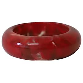 Lanvin-Lanvin Marble Resign Bangle Bracelet in Red and Black Plastic -Multiple colors