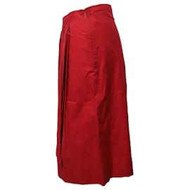 Marni-Saia plissada Marni em algodão vermelho-Vermelho