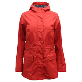 Barbour-Barbour Waterproof Long Sleeve Raincoat Jacket in Red Polyester -Red