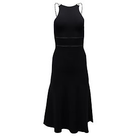 Alexander Wang Strickkleid mit Kettenriemen aus schwarzer Viskose Schwarz