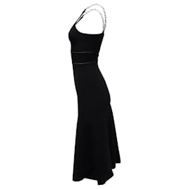 Alexander Wang-Alexander Wang Chain Strap Knit Dress in Black Viscose-Black