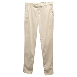 Brunello Cucinelli-Brunello Cucinelli Slim-Fit Stretch-Cotton Trousers in Beige Cotton-Beige