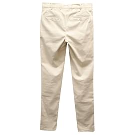 Brunello Cucinelli-Brunello Cucinelli Pantalon Slim Fit en Coton Stretch en Coton Beige-Beige