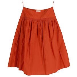 Ulla Johnson – Ramsey – Midirock mit geraffter Taille aus orangefarbener Baumwolle Orange